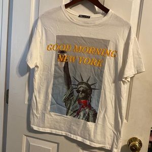 Zara Good Morning New York Statue of Liberty Tee